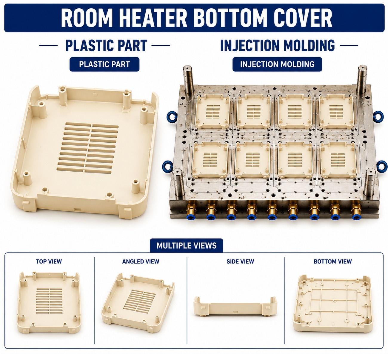 Room Heater Plastic Bottom Cover Mould and Moulding Service